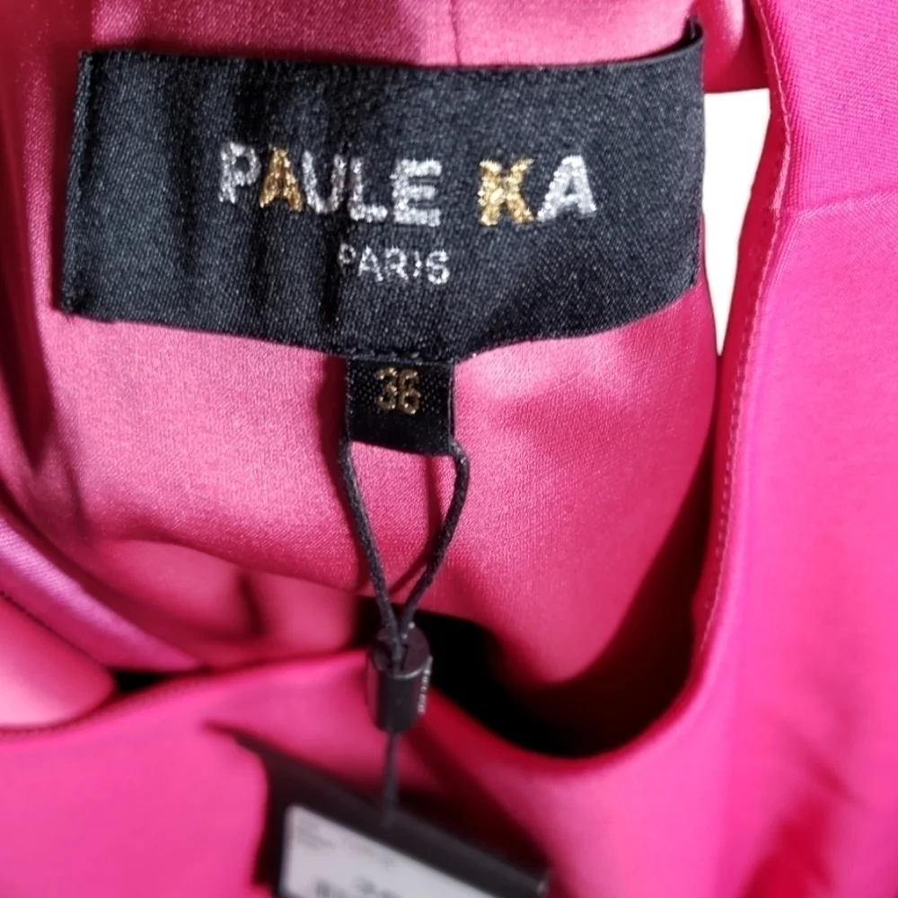 NWT PAULE KA Paris Robe Pink Tiered Pleated Size 36 - Picture 2 of 5
